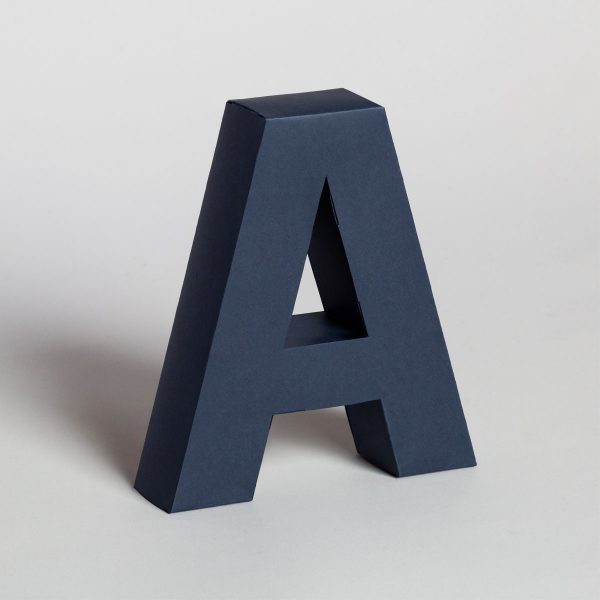 Papertype letter A 3d alphabets