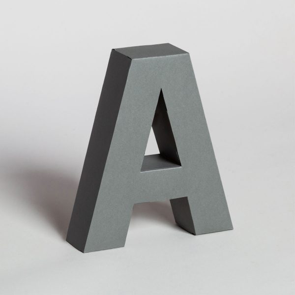 Papertype letter A 3d alphabets